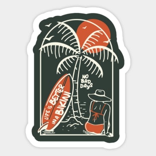 Life Is Better In A Bikini Summer Beach Sticker